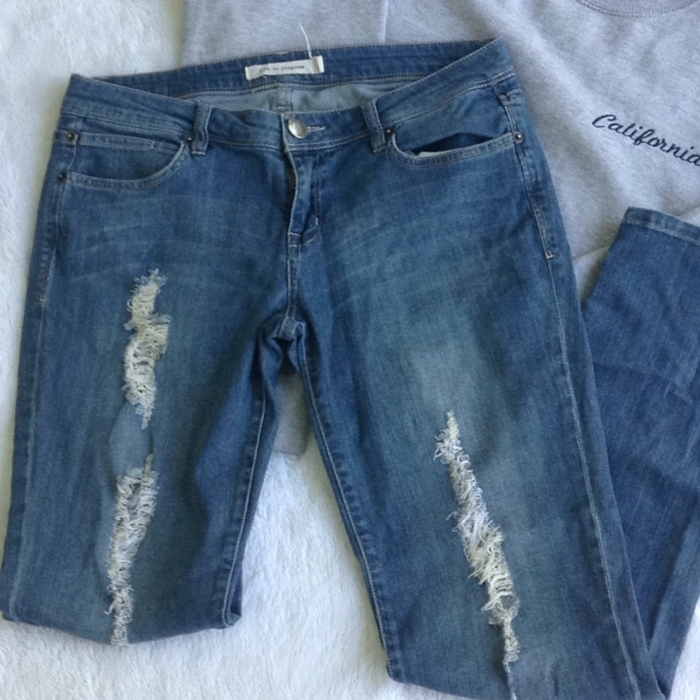 Life in Progress Distressed Jeans